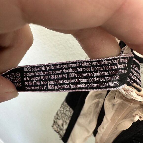 Victorias Secret Lace Corset Bustier Sexy Mesh Embroidered Lingerie Womens 32C - Picture 4 of 6